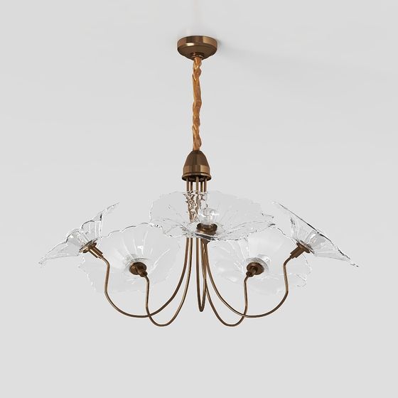 Crystal Floral Pendant Light 3D model