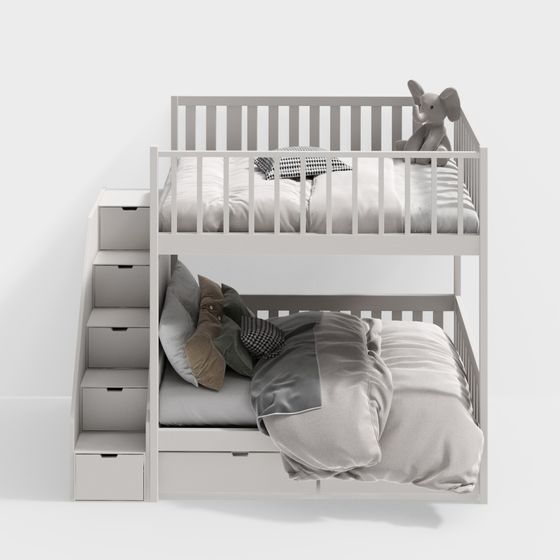 Modern Minimalist Bunk Bed 3D model