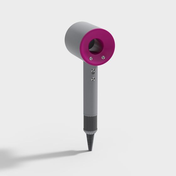 Stylish Low Poly Hair Dryer 3D model