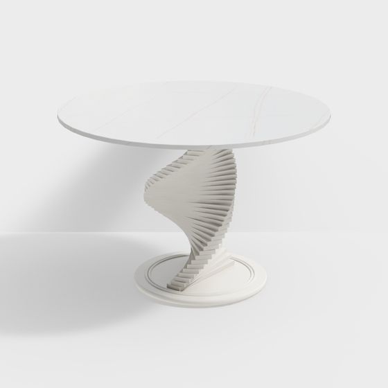 Elegant Marble Spiral Dining Table 3D model