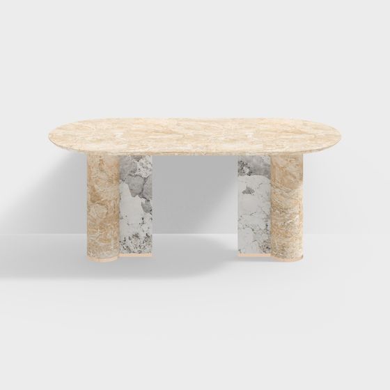 Elegant Marble Dining Table 3D model