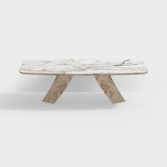Stylish Marble Coffee Table 3D model for Modern Spaces