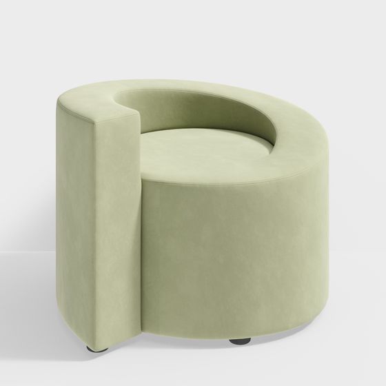 Stylish Curved Sofa 3D model for Modern Spaces