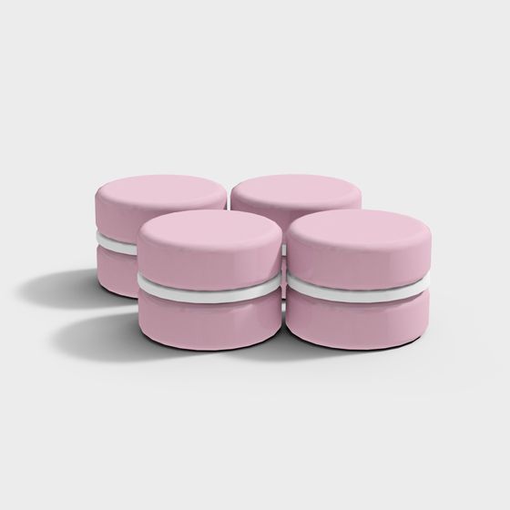 Stylish Pink Cylinder Storage Jar 3D model