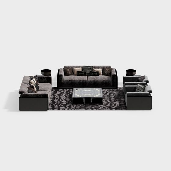 Urban Luxe Sofa Set 3D model for Modern Living Spaces