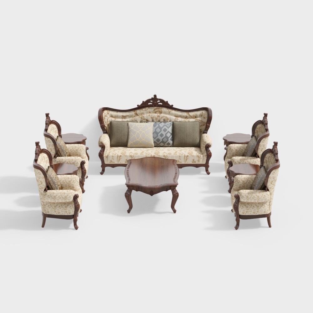 Victorian Living Room Set 3D model