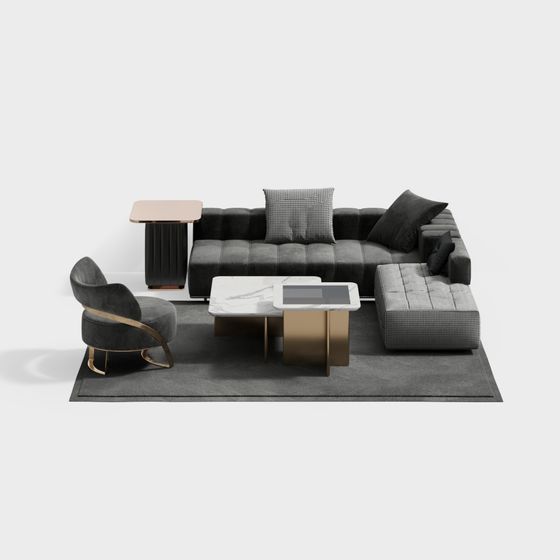 Urban Elegance 3D model Sofa Set
