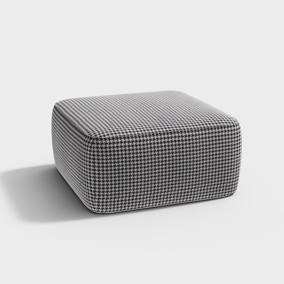 Stylish Square Stool 3D Model for Modern Interiors