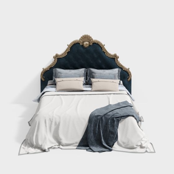 Sophisticated 3D Model Bed Headboard for Modern Interiors