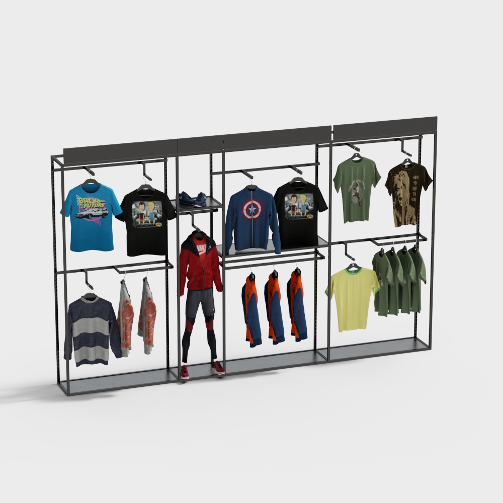Metal sporting goods display rack
