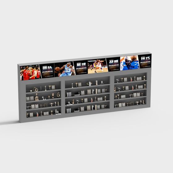 Basketball-Themed Display Cabinet 3D model