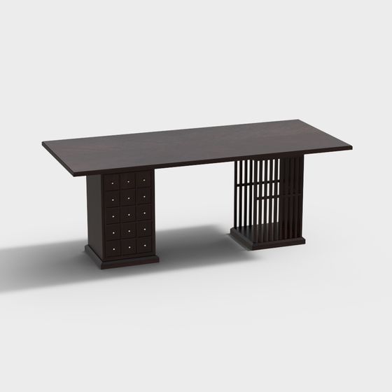 Stylish Minimalist Office Desk 3D model