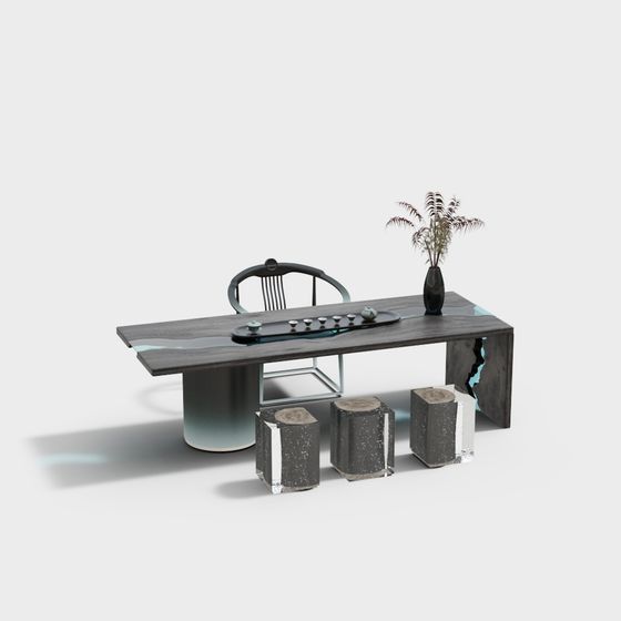 Urban Zen Style Tea Table 3D model