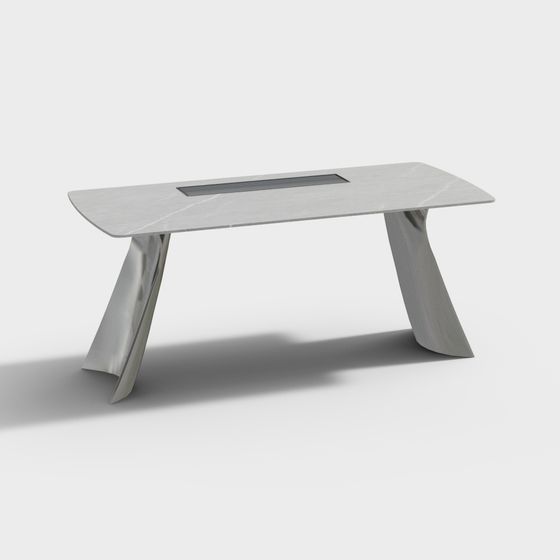 Sleek Streamlined Dining Table 3D model