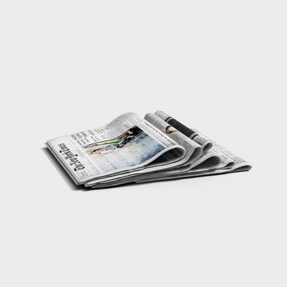 Folded Newspaper 3D model