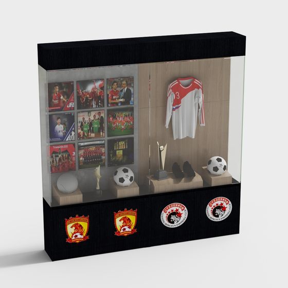 3D Model of Football Club Honors Display Cabinet