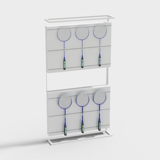 Stylish Badminton Racket Display Stand 3D model