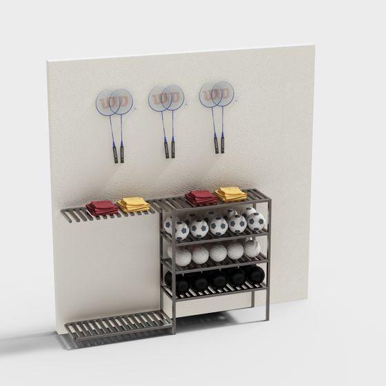 Sport Equipment Storage Rack 3D model