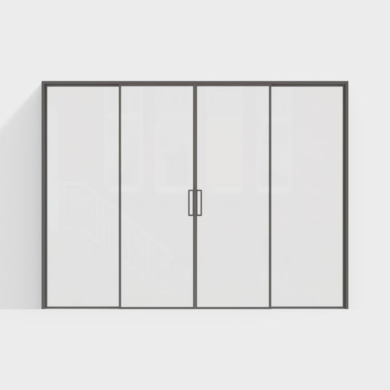 Sleek Glass Sliding Door 3D model