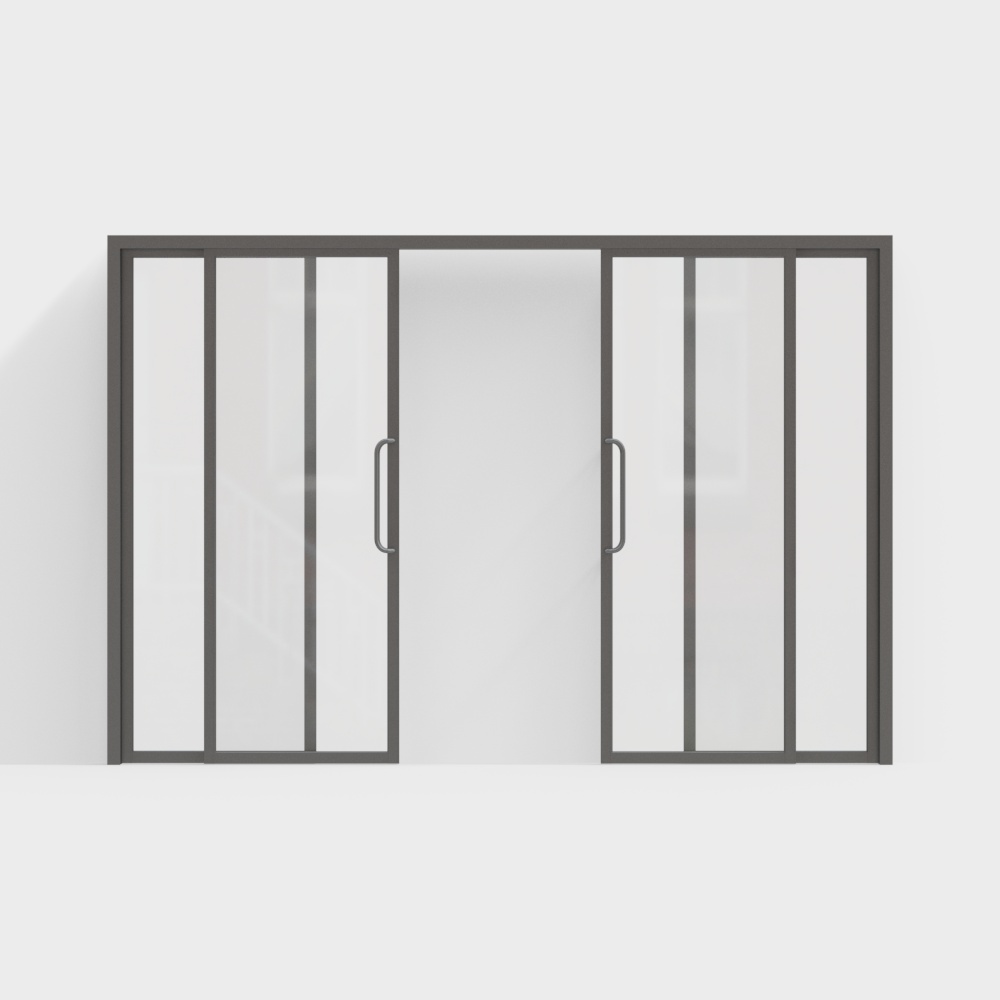 Porte coulissante en verre à quatre battants modernes