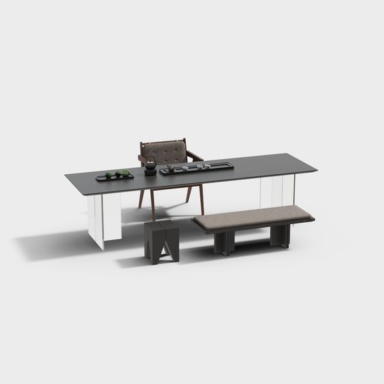 Urban Living Room Furniture Set 3D model for Creative Projects