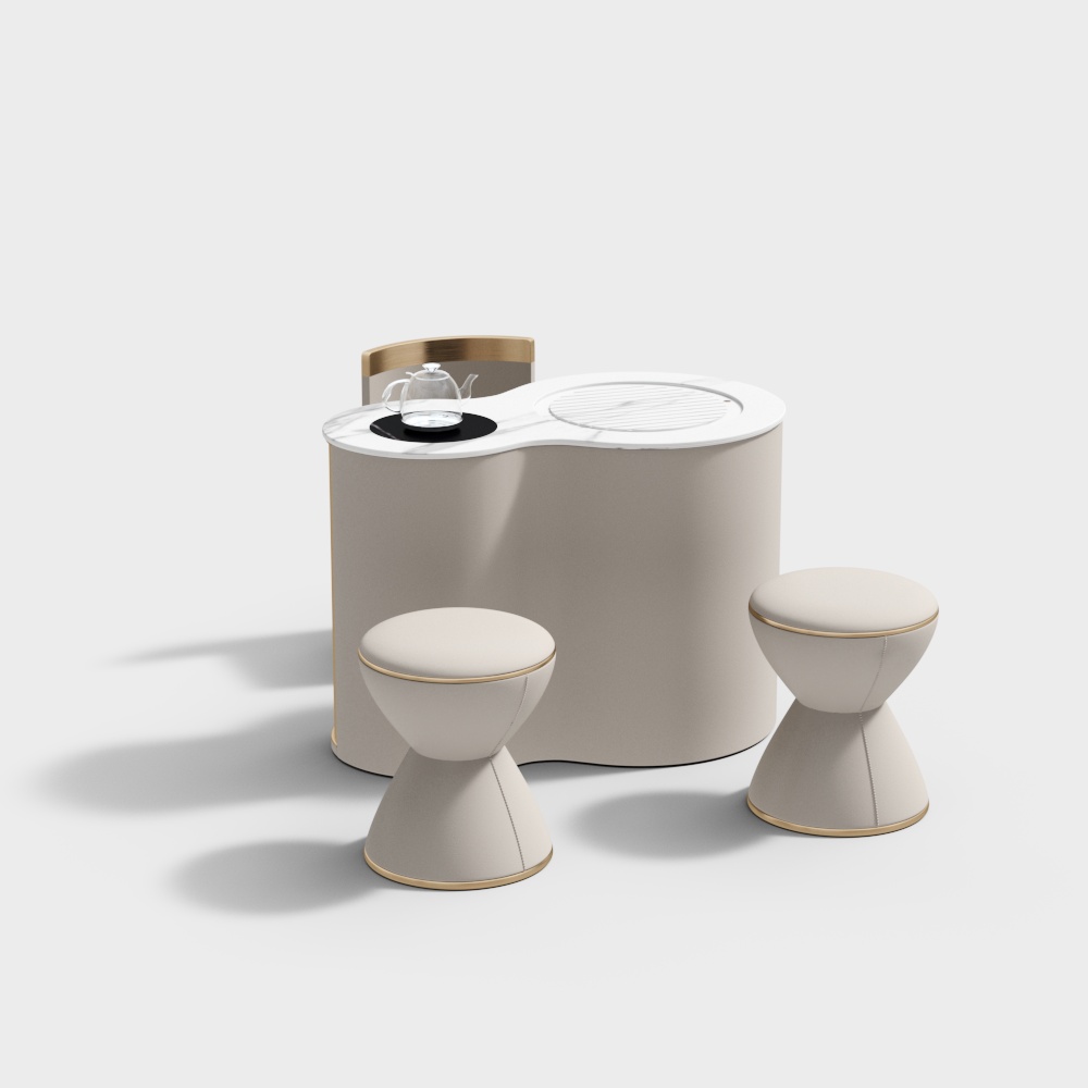 modern tea table and chair combination