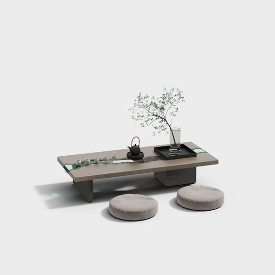Zen Tea Table 3D model for Modern Minimalist Design