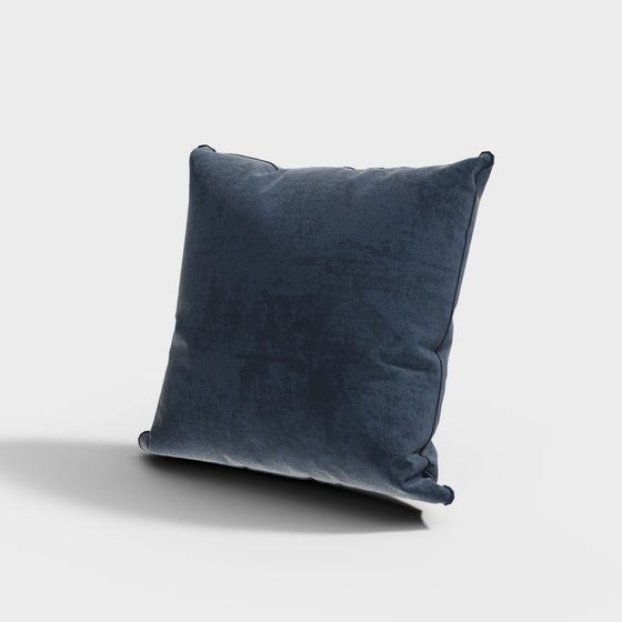 Deep Blue Velvet Cushion 3D model