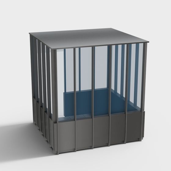 Urban Balcony 3D model in Low Polygon Style