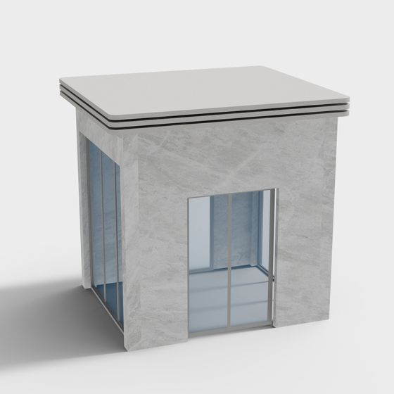 Chic Concrete Cabin 3D model for Modern Design