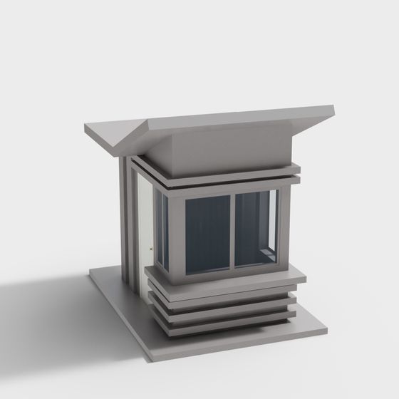 Minimalist Gray Architectural 3D Model for Creative Projects
