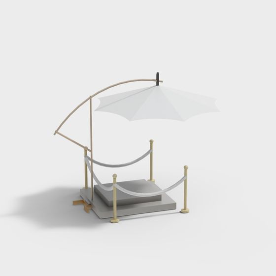 Stylish Beach Umbrella Pavilion 3D model