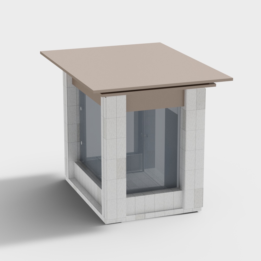 Brown-topped sentry box