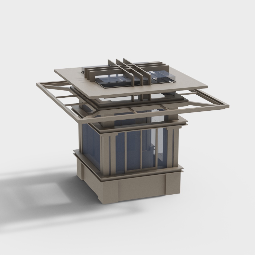 Double-layer rainproof roof security booth