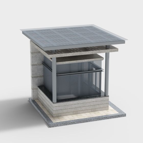 Urban Pavilion Low-Polygon 3D model