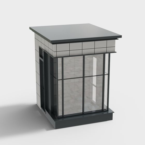 Urban Pavilion Low-Poly 3D Model