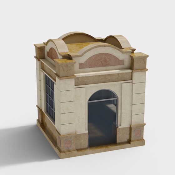 Vintage Arch Low-Poly 3D Model