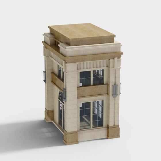 Low-Poly Urban Building 3D model