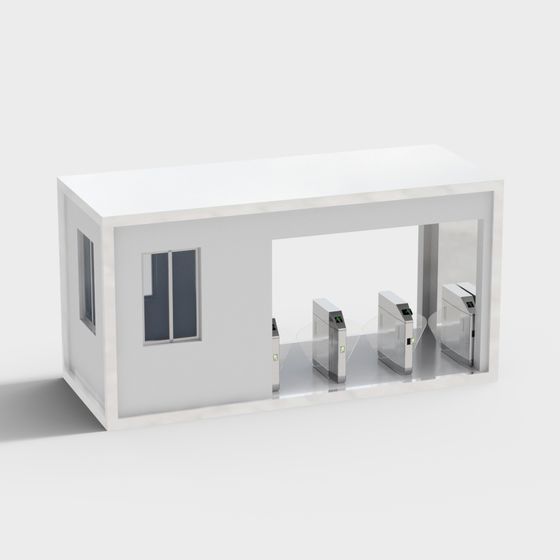 Urban Entrance Low-Poly 3D Model