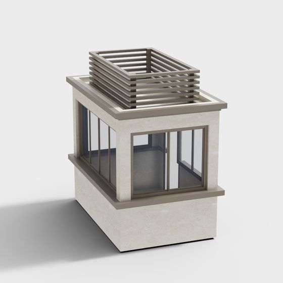 Modern Sleek Low-Poly 3D Cabin Model