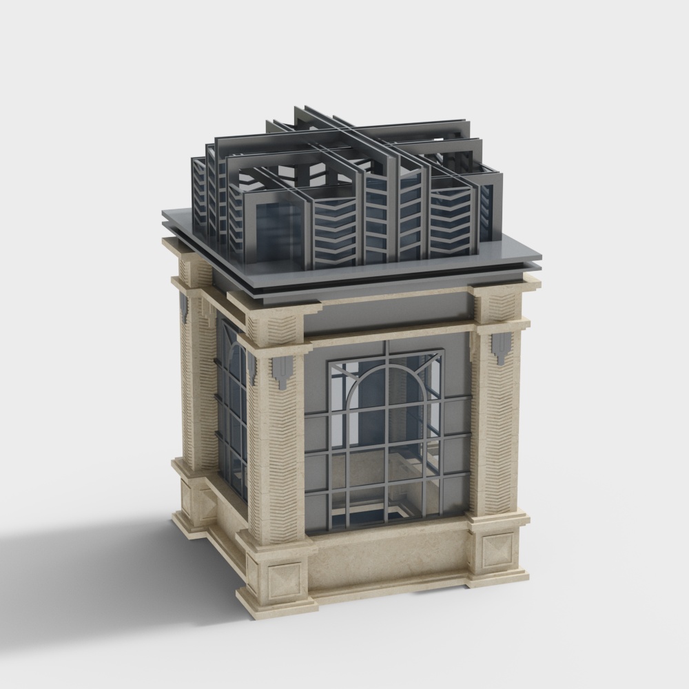 Yellow marble insulated sentry box