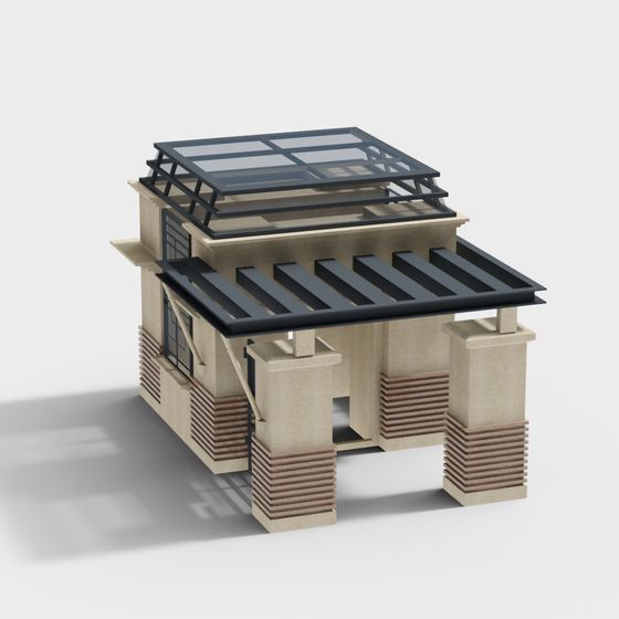 Urban Oasis Low Poly 3D Model Design