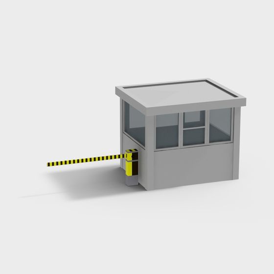 Stylish Security Booth 3D model for Urban Environments