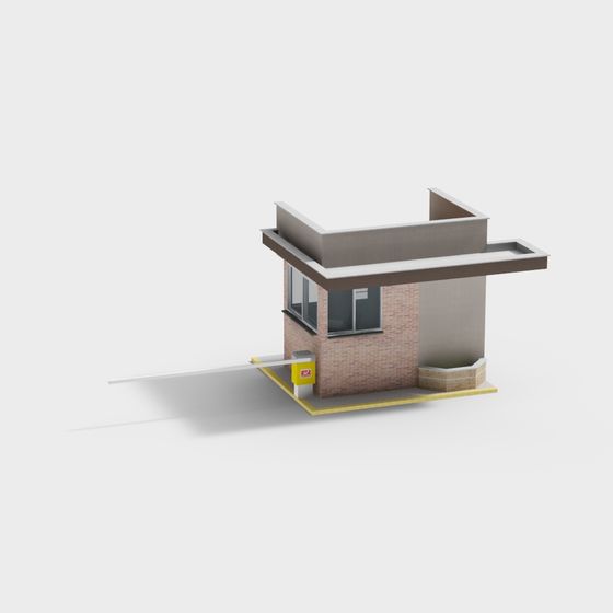 Urban Outpost Low Polygon 3D model