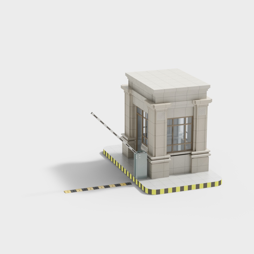 European yellow marble guard box security booth security booth