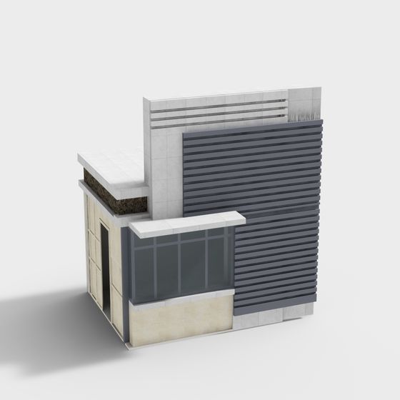 Elegant Low-Poly Urban Architecture 3D model