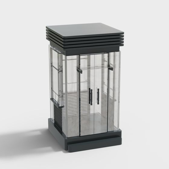 Glass Elevator Tower 3D model