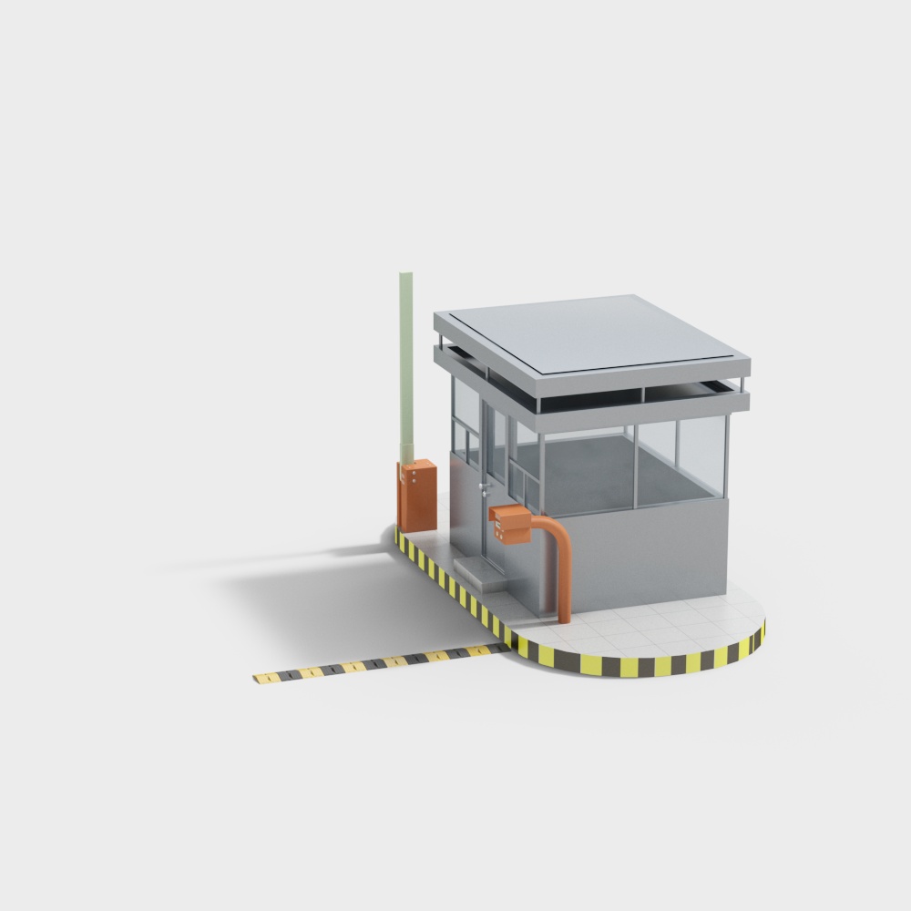 Blue gray guard box security booth