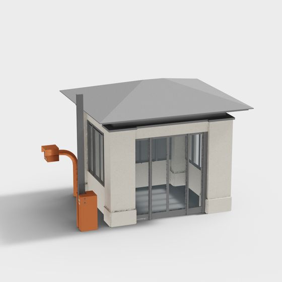 Urban Cottage Low-Poly 3D Model