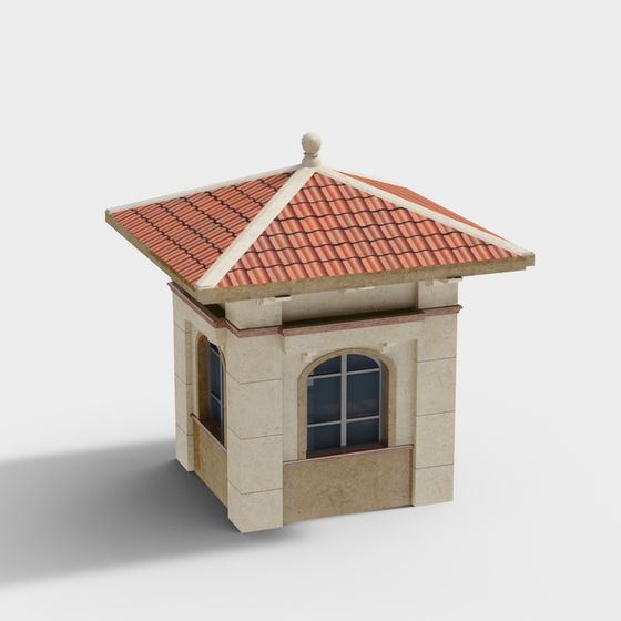Charming Low-Polygon Pavilion 3D model